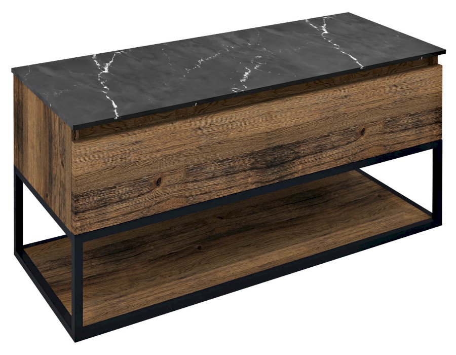 SKARA umyvadlová skříňka 100x50x45cm, černá mat/dub collingwood CG009-1919