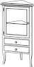 RETRO skříňka rohová 60x120x47cm, starobílá, levá 1692