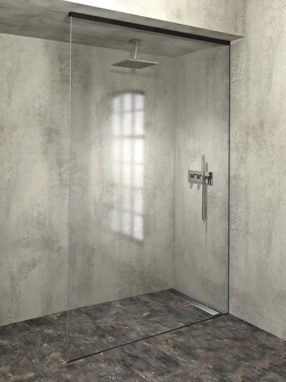 ARCHITEX sada pro neviditelné uchycení skla, podlaha-stěna-strop, 1610x2600mm, černá mat AL2616B