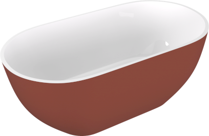 REDUTA volně stojící vana litý mramor 150x75x58cm, bílá/hnědá mat 71843.72