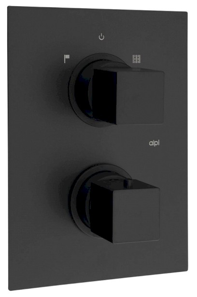 DIMY podomítková sprchová termostatická baterie, 2 výstupy, černá mat DM392BL