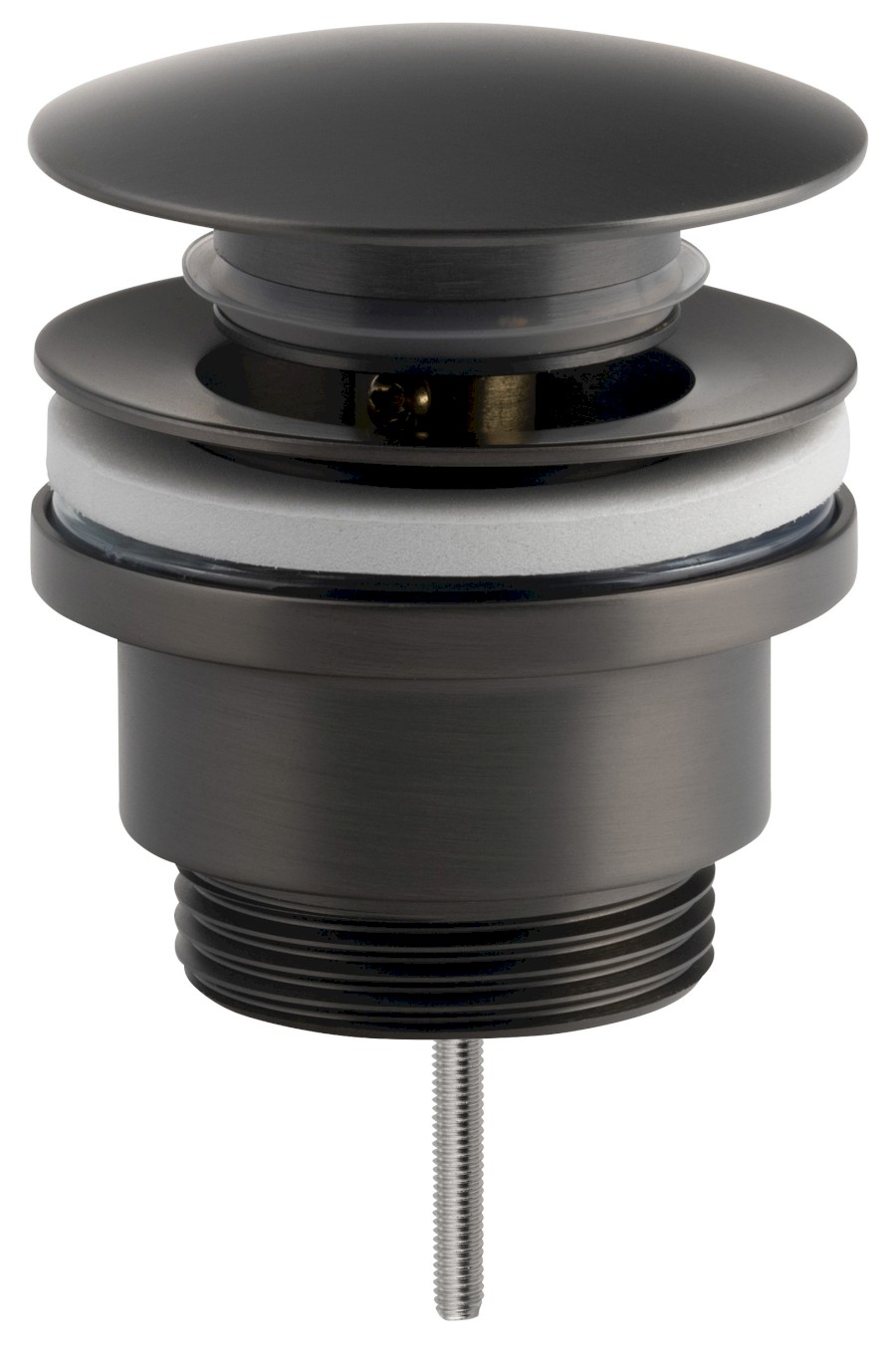 CV1002GM (51521) Umyvadlová výpust 5/4“, click-clack, velká zátka, 10-55mm, gun metal CV1002GM