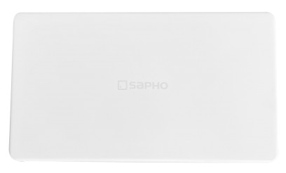 Kryt odpadu 144x82mm, logo SAPHO, litý mramor, bílá ND-55032-1