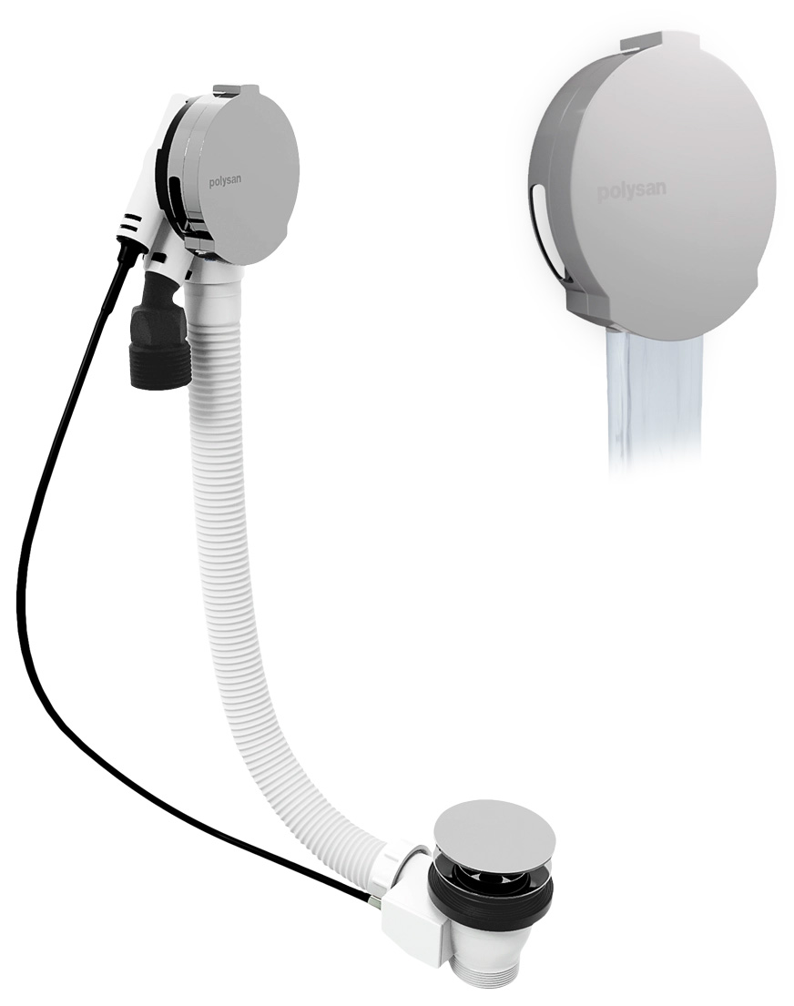 71853 (53674) Vanová souprava s napouštěním, bovden, délka 800mm, zátka 72mm, chrom 71853