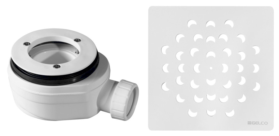 KSM104W-SN90 (59726) Vaničkový sifon, průměr otvoru 90 mm, DN40, krytka bílá KSM104W-SN90