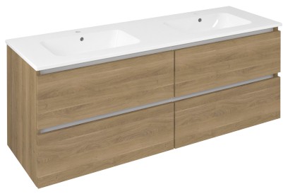 EZARA dvojumyvadlová skříňka 140x55x46cm, dub cuneo EZ141-2525