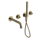 ULTRAMIX tělo podomítkové vanové baterie s hubicí a ruční sprchou, 2 výstupy, zlato mat UT093G-1