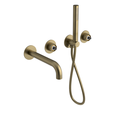 ULTRAMIX tělo podomítkové vanové baterie s hubicí a ruční sprchou, 2 výstupy, zlato mat UT093G-1