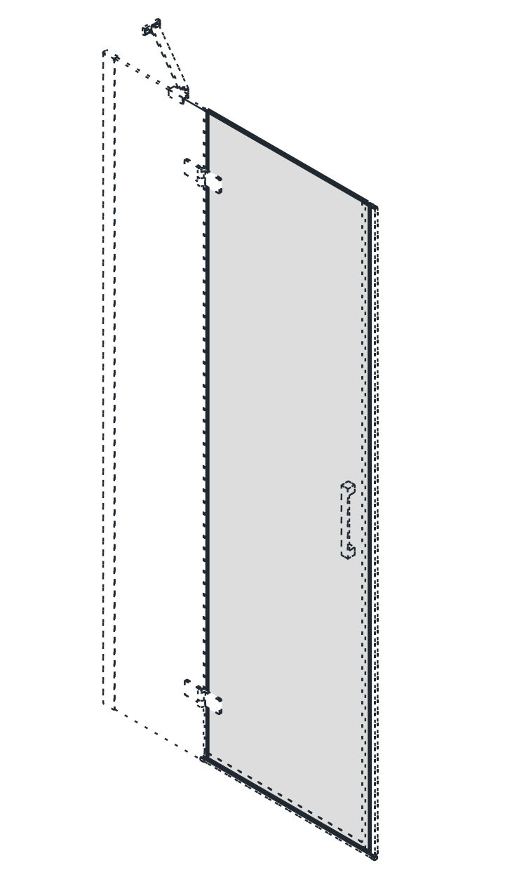 GT1200CL (56549) TRINITY otočný díl dveří do niky, sklo čiré, levé GT1200CL