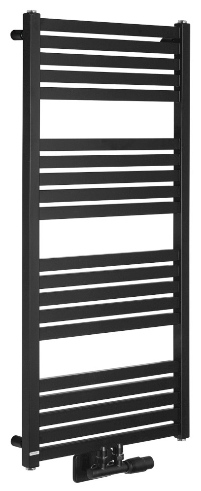 GRUNT otopné těleso rovné 500x1050mm, středové připojení, černá mat 600.121.6