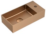 AU304 (53493) AURUM nerezové umývátko, 36,5x18cm, včetně výpusti, levé/pravé, měď mat AU304