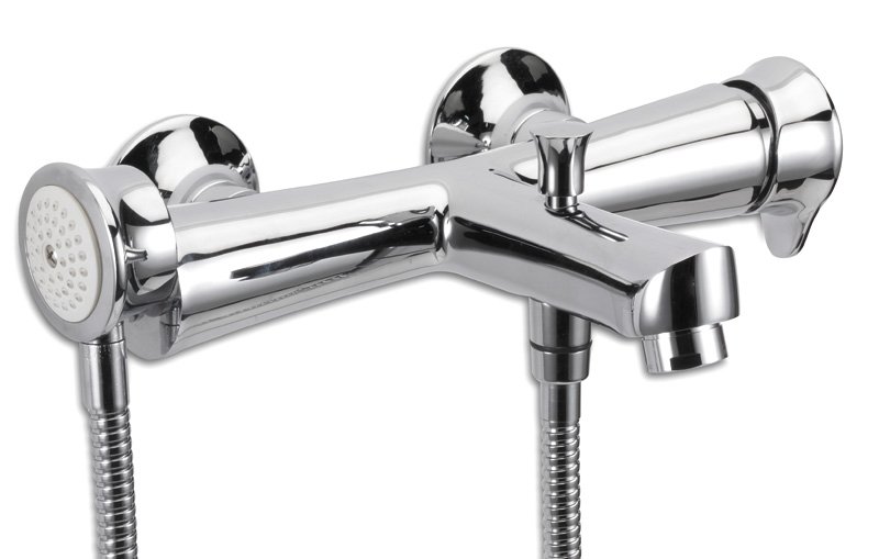 BELINDA nástěnná vanová baterie, integrovaný držák sprchy, chrom 12008-01