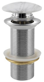 BLOK umyvadlová výpust 5/4“, click-clack, zátka bílá carrara, mat 2401-941