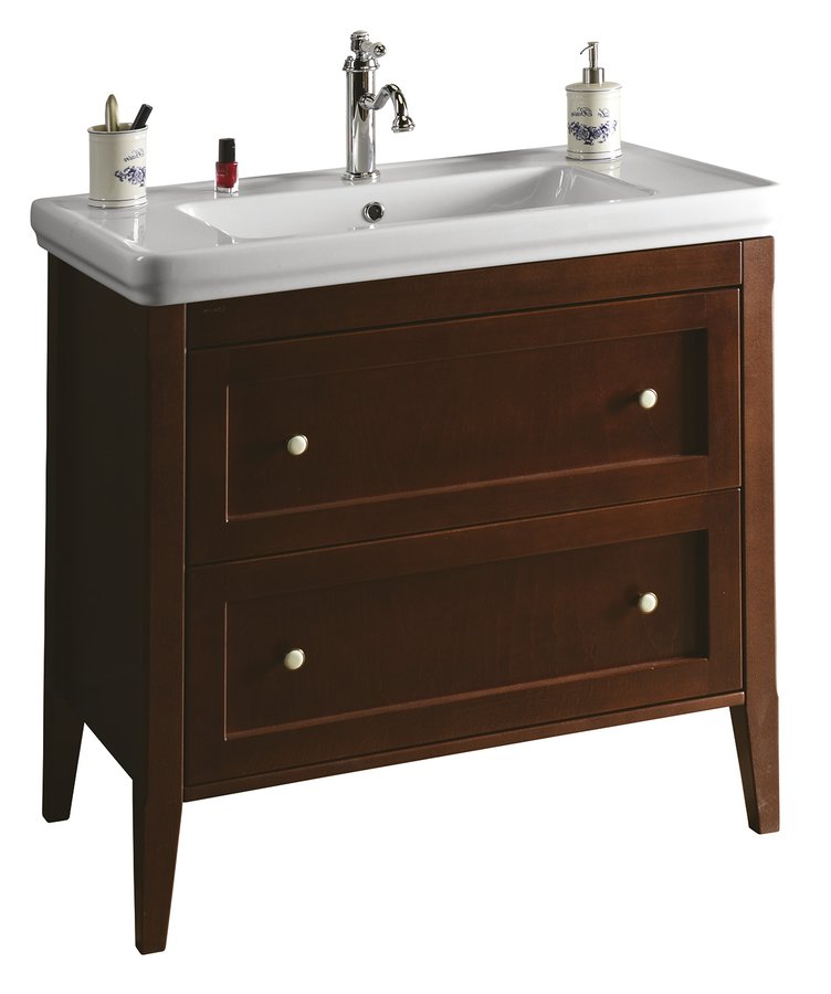 CROSS umyvadlová skříňka 85x81x47cm, 2x zásuvka, mahagon CR091