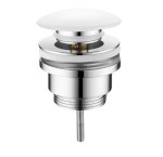 Umyvadlová výpust 5/4“, click-clack, keramická zátka, 10-55mm, keramika bílá CV1002C