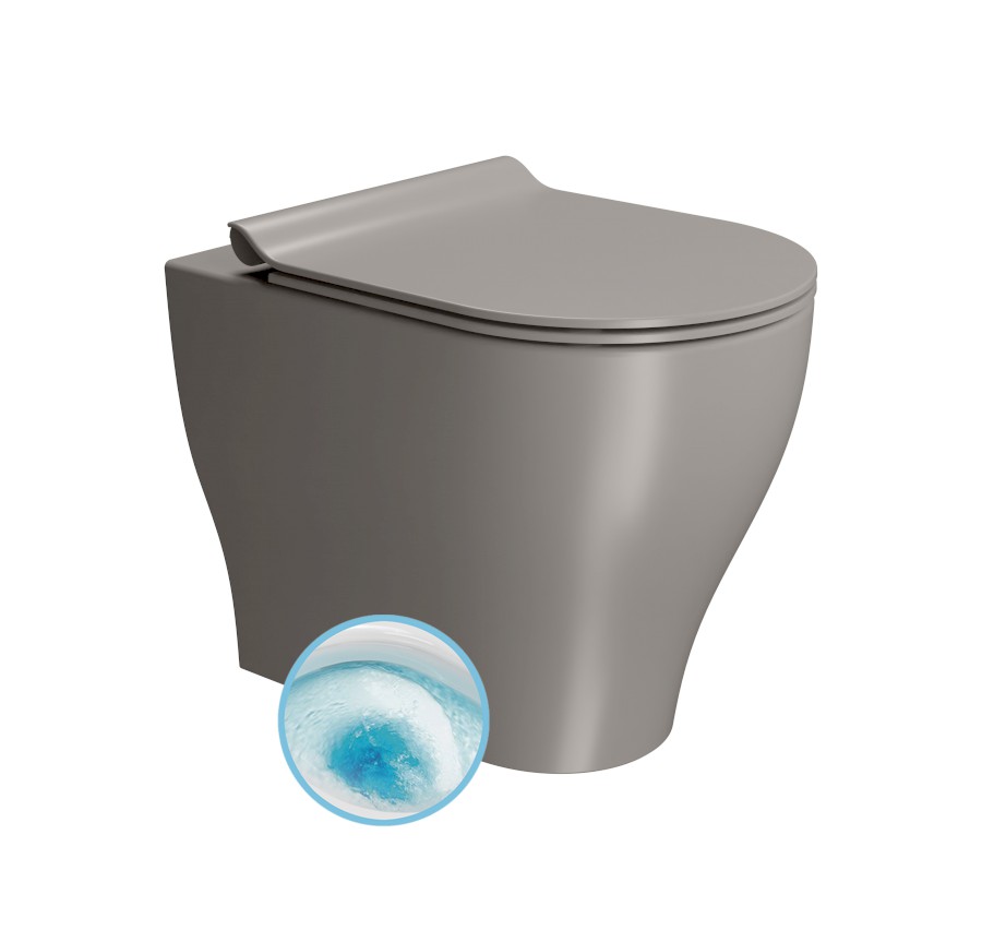 641005 (61981) TONO WC mísa stojící, Geniusflush, 36x53cm, spodní/zadní odpad, tortora dual-mat 641005