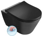 AVVA závěsná WC mísa, Rimless, 35,5x53cm, černá mat 100314-110