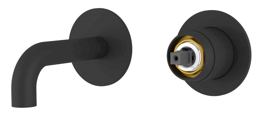 ULTRAMIX tělo podomítkové dvouprvkové umyvadlové baterie, hubice 10cm, černá mat UT110B-1