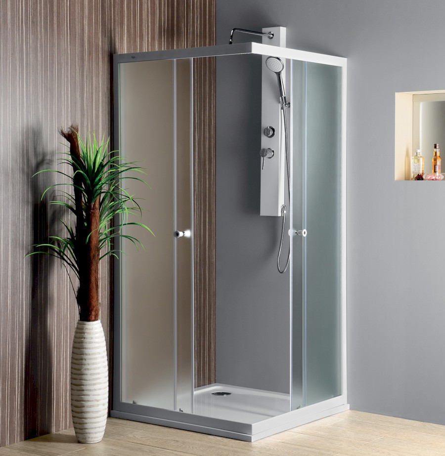 BTQ800 (31720) ALAIN čtvercová sprchová zástěna 800x800 mm, sklo BRICK BTQ800
