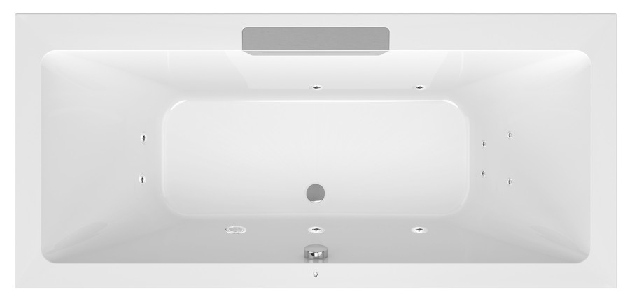 73836.100.1010 (60819) CASCATA hydromasážní vana, 185x85x45cm, kaskáda nerez, Active Hydro, chrom 73836.100.1010