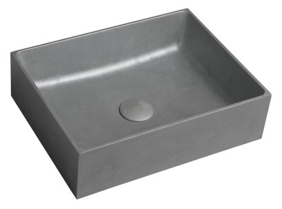 FORMIGO betonové umyvadlo na desku, 47,5x36,5cm, stříbrná mat FG119