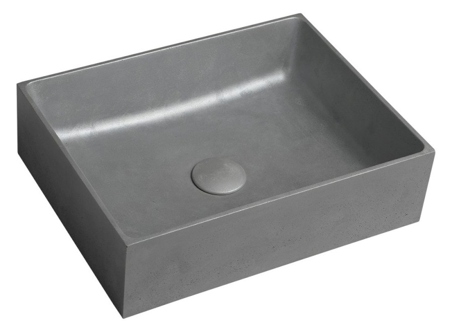 FG119 (55107) FORMIGO betonové umyvadlo na desku, 47,5x36,5cm, stříbrná mat FG119