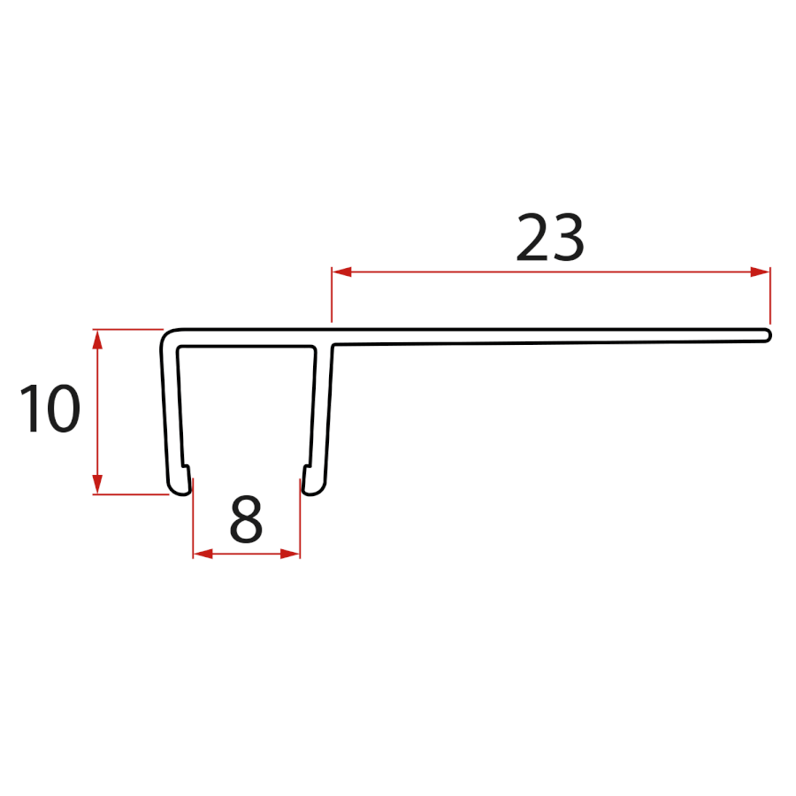 NDGD01 (14484) Set svislých těsnění pro sklo 8/8mm, 2000mm NDGD01