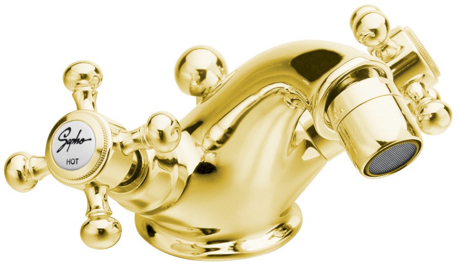 3185 (27434) ANTEA stojánková bidetová baterie s výpustí, zlato 3185