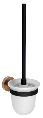 WS008BC (59075) LARISSA WC štětka závěsná, mléčné sklo, černá/měď mat WS008BC