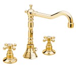 3225ZL (6327) ANTEA tříprvková umyvadlová baterie s retro hubicí, s výpustí, zlato 3225ZL