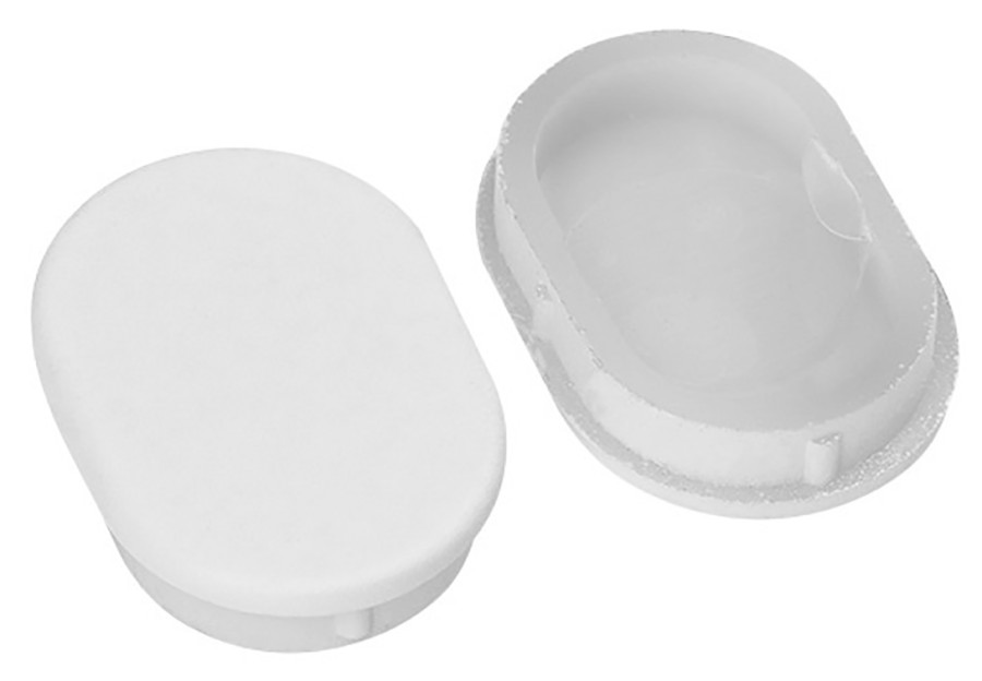 NDES01W (60879) Oválná krytka vzpěry, bílá mat (2ks v balení) NDES01W