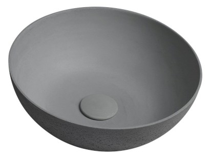 FORMIGO betonové umyvadlo na desku, Ø 39cm, šedá FG317