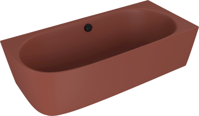 SUSSI R rohová stojící vana litý mramor 160x70x49,5cm, hnědá mat 90191R.71