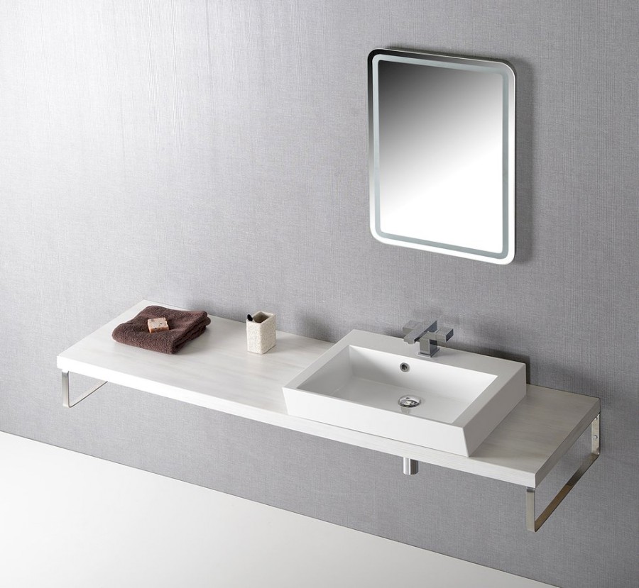 AVICE deska pod umyvadlo 170x50cm, tl.5cm, dub starobílý AV175