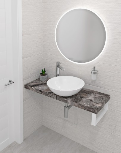 AVICE deska pod umyvadlo 150x36cm, tl.5cm, šedý kámen AV15610