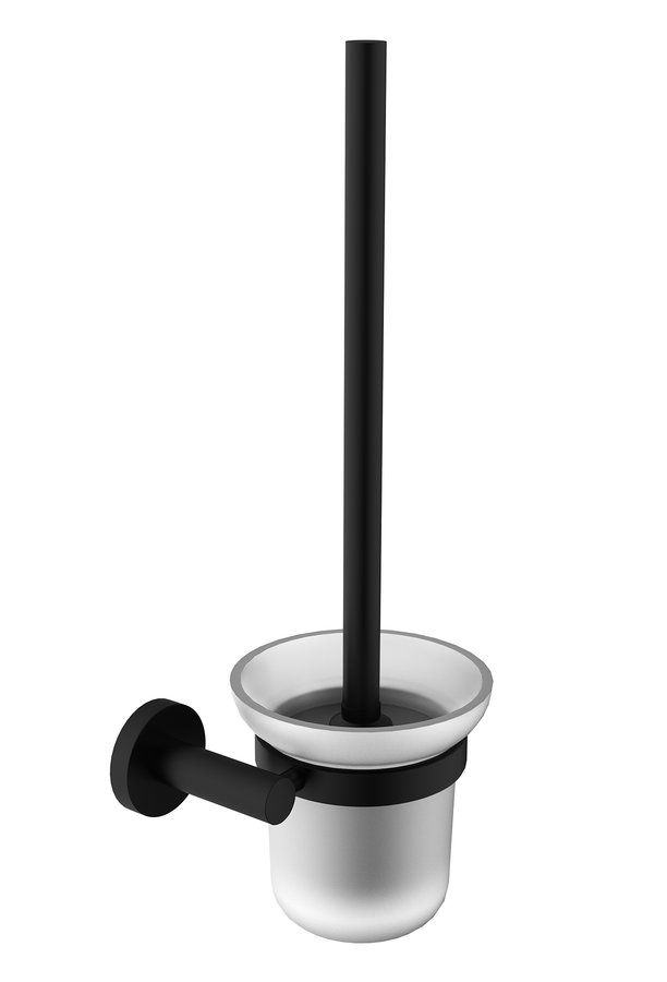 X-ROUND BLACK WC štětka závěsná, mléčné sklo, černá mat XR323B