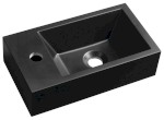 AR400B (52734) AMAROK umývátko, litý mramor, 40x22cm, baterie vlevo, černá mat AR400B