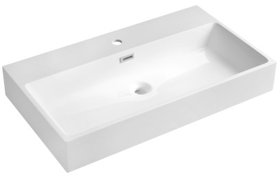 AQUATIC umyvadlo, litý mramor, 80x46cm, bílá AT080