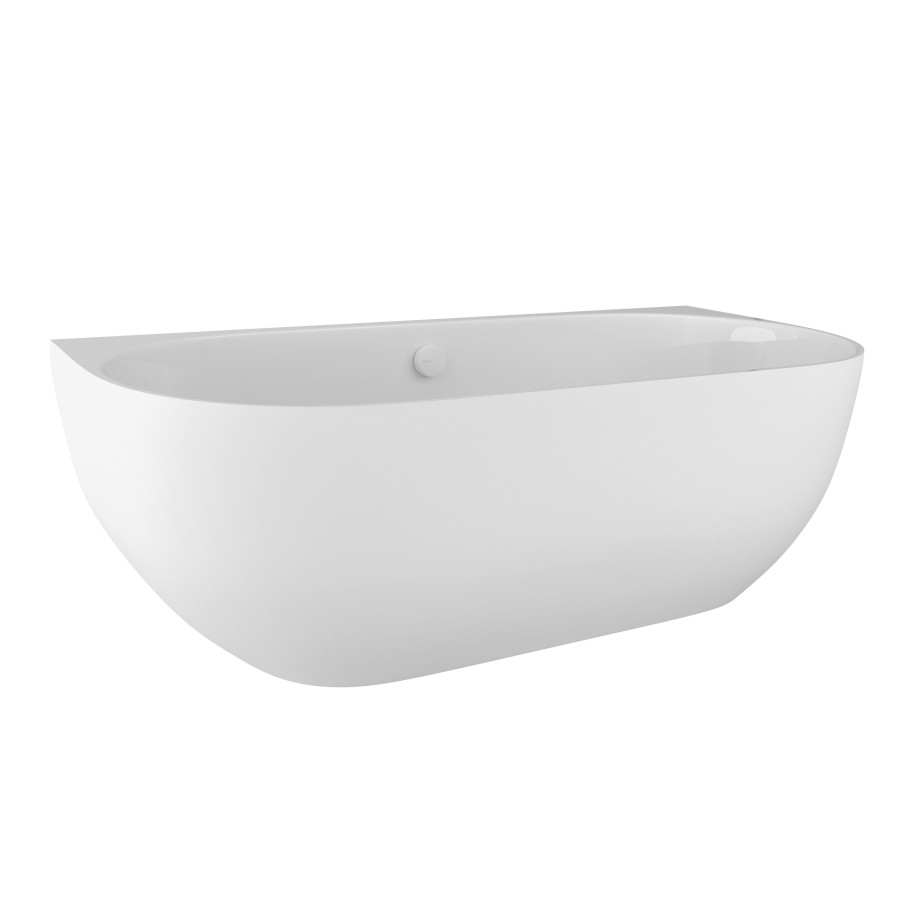 72976 (36198) PAGODA nástěnná vana litý mramor 170x85x58cm, bílá 72976