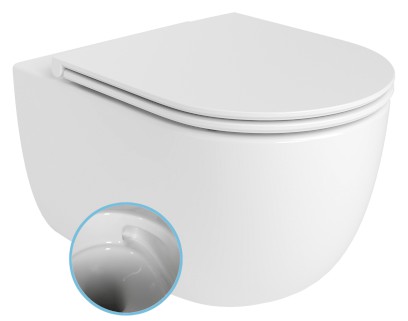 GLANZ závěsná WC mísa, Vortex Rimless, 36x52,5cm, bílá 201.336.4