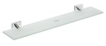 X-SQUARE polička skleněná 600x55x130mm, mléčné sklo, chrom XQ603