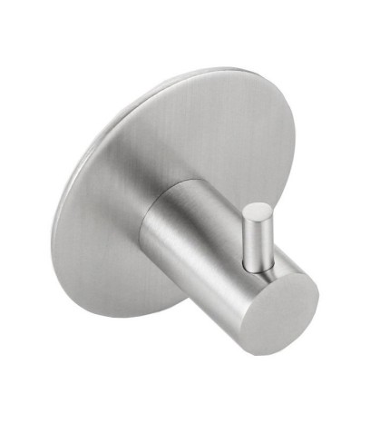 Samolepící háček, kulatý, nerez mat 32201