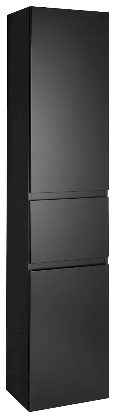 ALTAIR vysoká skříňka s košem 40x184x31cm, černá mat, levá AI685L