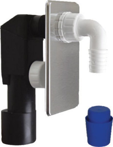 Podomítkový pračkový sifon, DN40/50, leštěná nerez 168.023.3