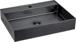 AURUM nerezové nástěnné umyvadlo, 55x42cm, včetně výpusti, gun metal AU102