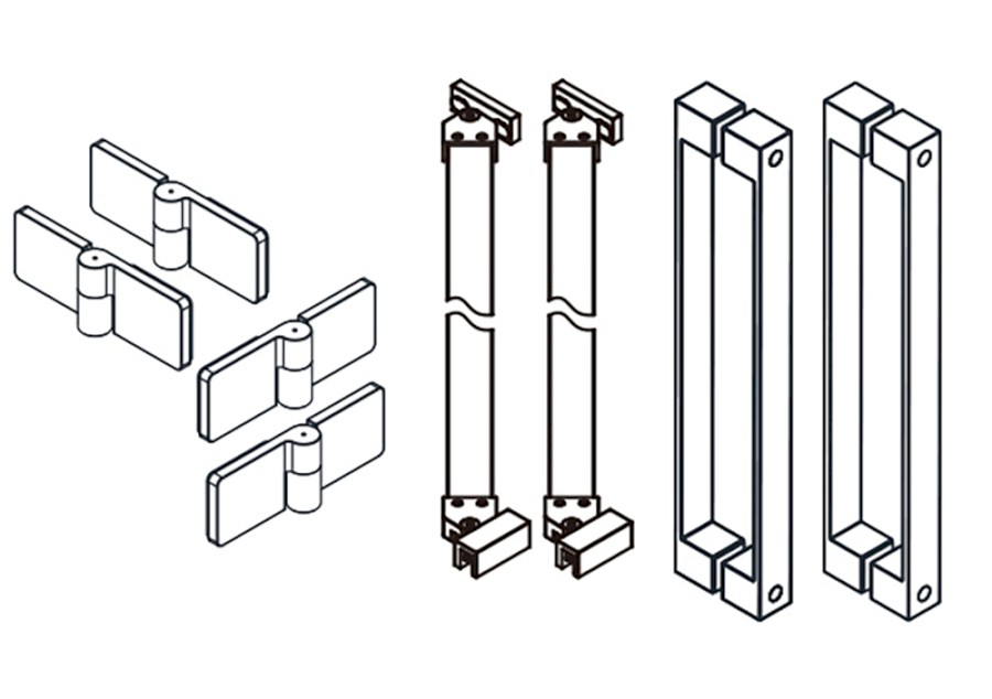 GT22G (56347) TRINITY komponenty dveří pro rohový vstup, zlato mat GT22G