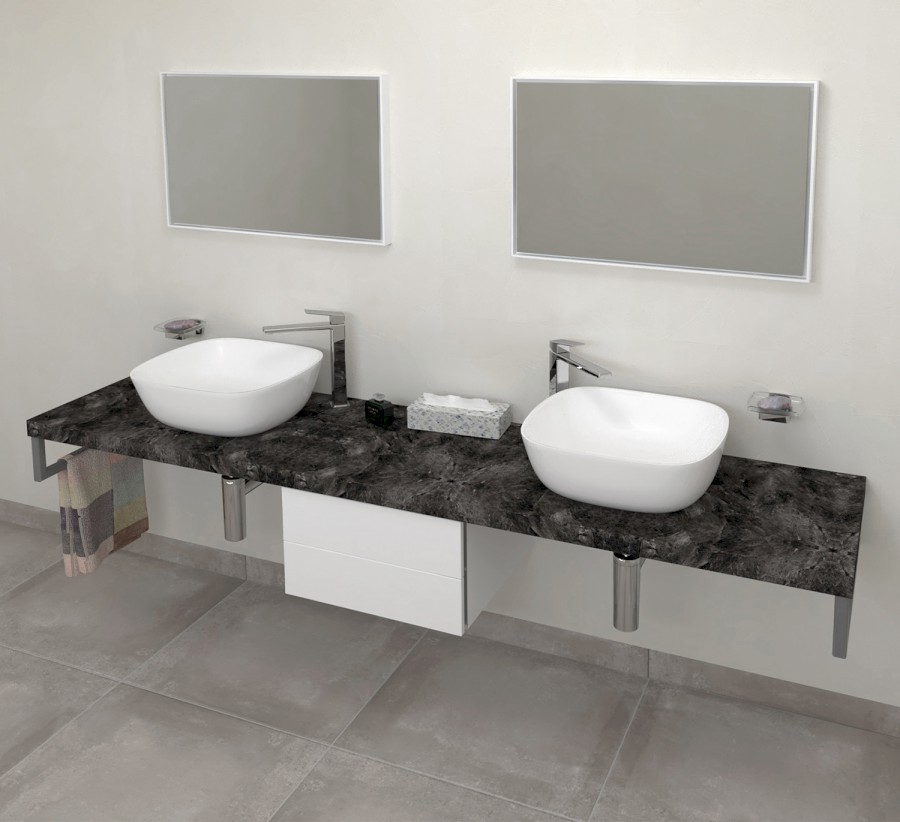 AVICE deska pod umyvadlo 240x50cm, tl.5cm, štípaný kámen AV249