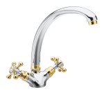 3112 (4224) ANTEA stojánková dřezová baterie, výška 265mm, chrom/zlato 3112