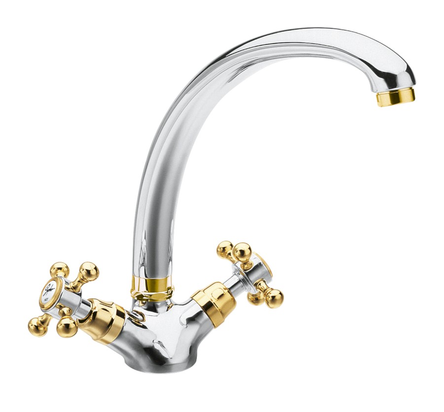 3112 (4224) ANTEA stojánková dřezová baterie, výška 265mm, chrom/zlato 3112