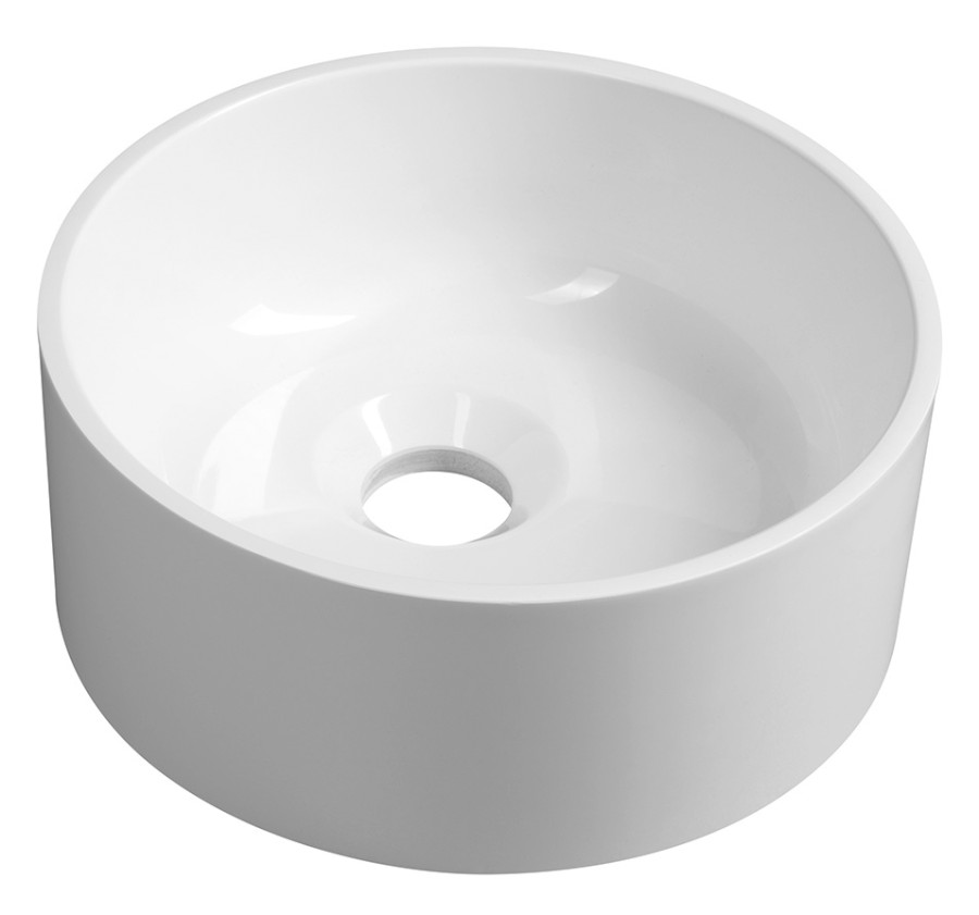 SA250 (52801) SANNA umývátko na desku, litý mramor, průměr 25cm, bílá SA250